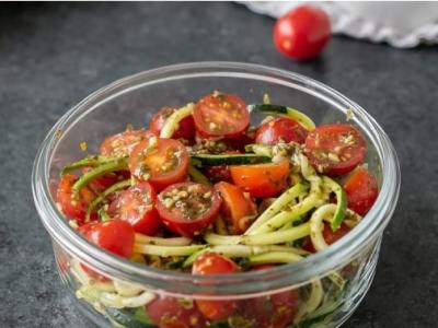 Zucchini Noodles with Pesto & Tomatoes